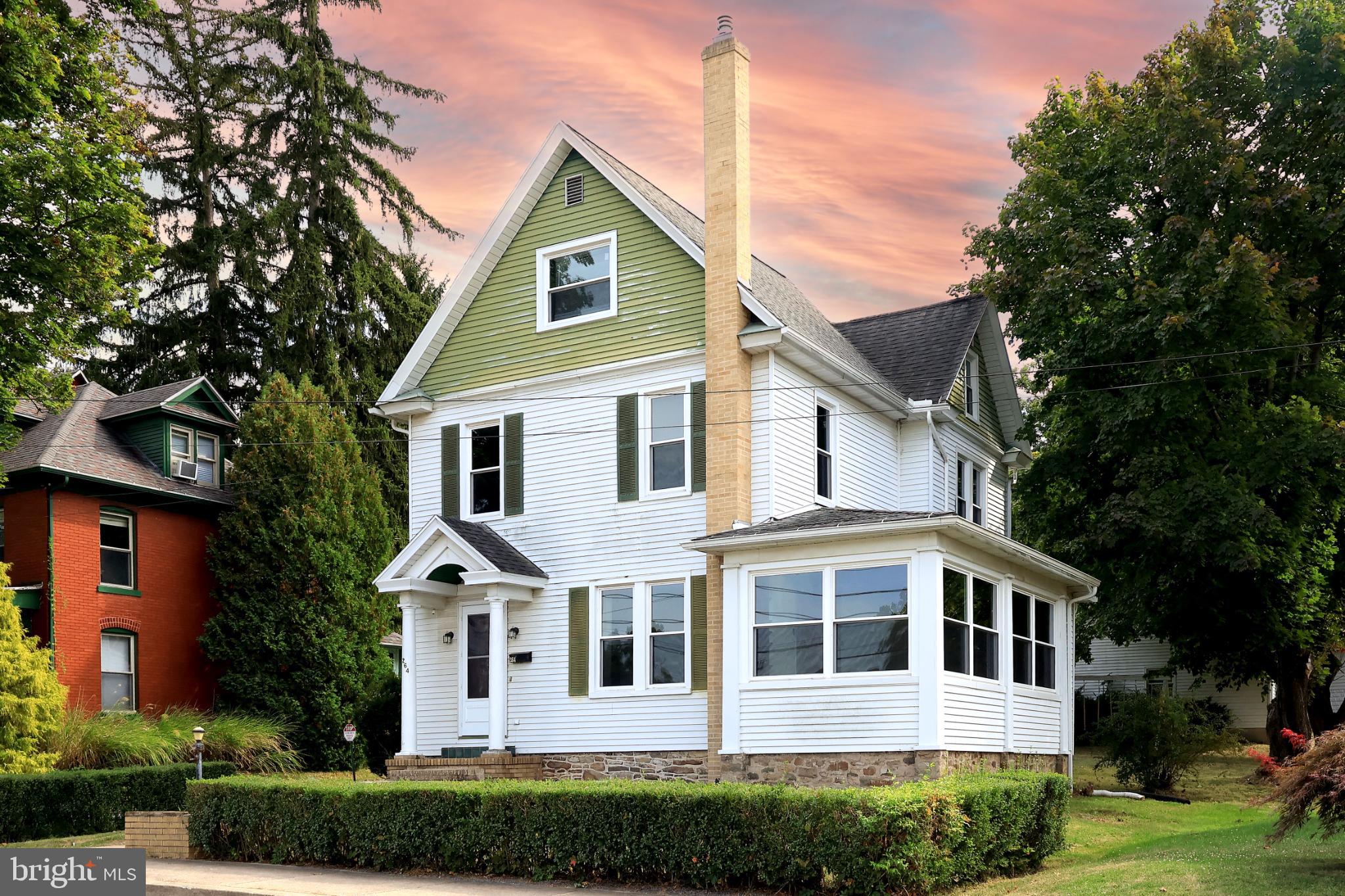 Blending Classic Nostalgia with Modern Conveniences. Full of character & updates, this heartwarming 2.5-story home sits in the quaint community of Pleasant Gap & offers three finished levels of inviting living space. Inside, you’ll find fresh interior paint, beautifully refinished hardwood floors, solid wood doors and trim & graceful arched doorways that echo timeless craftsmanship. Step through the welcoming foyer into a spacious family room with a cozy natural gas stove. The formal dining room leads to a large kitchen with luxury vinyl plank flooring & included appliances, ready for everyday meals or weekend gatherings. A convenient main-floor laundry/mudroom connects to the rear covered porch, overlooking a peaceful backyard perfect for relaxing or entertaining. The first-floor bedroom & a remodeled full bath offer ideal accommodations for guests or flexible living. Upstairs, discover 3 additional bedrooms, a dedicated home office & a second full bath. The recently finished attic adds even more versatility, featuring a 17x12 rec room with hardwood flooring & a barn door, a half bath & a 23x10 bonus office or hobby space. A full unfinished basement provides ample storage, while the oversized detached two-car garage (new roof in 2015) is perfect for vehicles, hobbies, or workshop space. A camper stone pad adds convenience for RV owners. The dual-access driveway, from S Main Street to Whiterock Avenue is a rare & practical bonus. Additional upgrades include double-pane replacement windows, a new house roof (2014), PEX plumbing (2014), new gutters (2023), a replaced chimney liner (2016) & efficient natural gas hot water heat. Located just moments from the elementary school with easy access to Bellefonte, Centre Hall & State College, this home offers the perfect balance of small-town charm & everyday convenience. The seller is including a 14-month Executive Protection Plan Home Warranty from Home Warranty Inc., offering added peace of mind for the lucky buyer. This Pleasant Gap treasure is more than just a house, it’s a place to put down roots, make memories & feel truly at home.