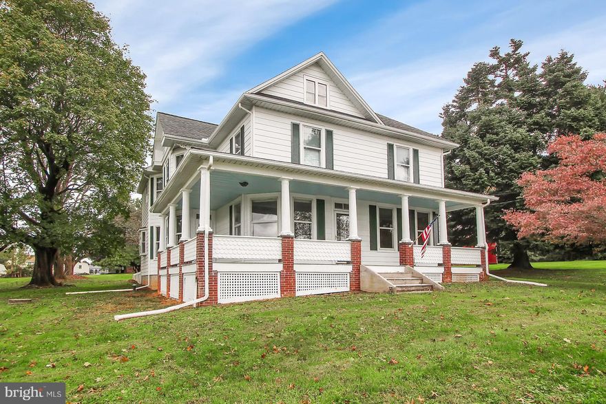 This 2 story Country Victorian sitting on 1.8 acres has original chestnut woodwork and pocket doors throughout that are in excellent condition, plus stained glass windows.  HW floors on both levels with updated kitchen, baths, and tin ceiling in DR.  Family room off the kitchen leads to the composite deck in the private backyard. Summer house adjacent to main house (could be used for office, etc.), bank barn with 1881 cornerstone, garage (carriage house) 2+ cars also suitable for automotive lift and has a partial attic, and a storage building at rear of property. Great property for a car enthusiast with all the outbuilding options.  Restored iron work around chimney.  A must see home that has been maintained well.
