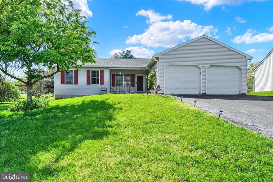 Welcome to easy one-level living in this well-maintained rancher, built in 1996 and set on 0.22-acre lot. With 2 bedrooms, 2 full baths, and just over 1,300 square feet, it’s perfect for downsizers, first-time buyers, or anyone looking for low-maintenance comfort.

You'll love the bright layout, featuring a spacious eat-in kitchen, formal dining room, and cozy family room—both with updated luxury vinyl flooring. The home has been freshly painted throughout and includes a newer roof for added peace of mind. 

Step outside to enjoy the level yard, front porch, and back patio—great for relaxing or entertaining. The attached two-car garage offers convenient parking and additional storage. Unfinished basement awaits your creative touch.

Just minutes from shopping, restaurants, and I-83, this move-in ready home offers the perfect blend of comfort, convenience, and charm. Come take a look!