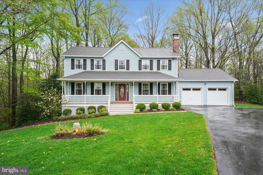 Welcome home. This beautiful, well maintained three level large home, strategically placed on over three acres, is tucked away for your quiet enjoyment. From the formal areas to the informal,  there is something for everyone. With this home you can entertain guests inside or outside on your deck and/or in the large backyard. The main level circular flow makes it easy for all to move around from the formal living room to the dining room to the eat-in kitchen to the family room with a wood stove insert and a slider out to your deck. There is a half bath on the main level for everyone’s convenience. The four bedrooms are located on the upper floor for complete privacy. The owner’s suite has a walk-in closet and full bath. Down the hall you will find three more bedrooms and a full bath. There are several ceiling fans thru out. On the lower level you can walk out of the finished basement with a full bath, to the backyard and in case of inclement weather you have back-up power as the generator conveys with the sale. There is a large storage shed out back and your cars are kept clean in the 2-car garage. Conveniently located within easy commuting distance to the entire DC metro area and all Southern Maryland destinations, this property is a must see.