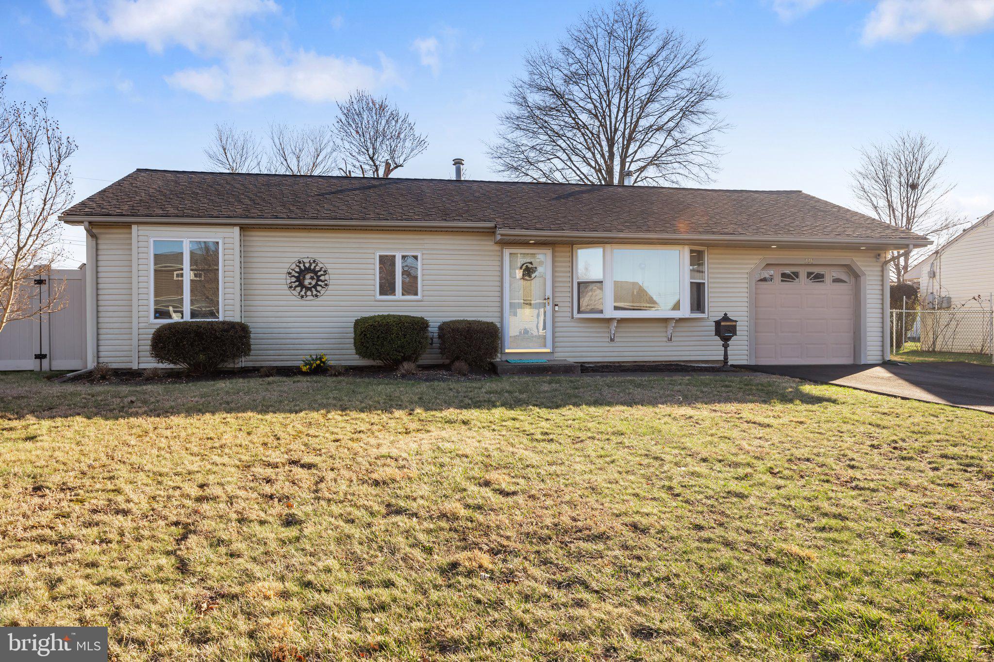 Discover comfortable and convenient living at 228 Tewksbury Road, Fairless Hills, PA 19030. This charming, well-maintained ranch home offers over 1,200 square feet of one-level living with 2 bedrooms and 1 bathroom—ideal for first-time buyers, small families, or those seeking a more manageable space.
The spacious back den welcomes you with a cozy gas fireplace, while the functional kitchen provides plenty of cabinet space and flows into a separate dining area, perfect for everyday meals or entertaining.
Step outside to a newer composite deck, offering the perfect low-maintenance spot for relaxing or hosting guests. The fully fenced backyard adds privacy and space for outdoor enjoyment. Additional highlights include a one-car garage with new aluminum pull down stairs for attic space, newer roof (2018), water heater (2017), and central air for year-round comfort. All plumbing under the house was replaced with cast iron pipes. All windows replaced with Anderson windows and screens. Brand new paved driveway.
Located in the desirable Pennsbury School District and just minutes from shopping, dining, parks, and major commuter routes, this home presents a fantastic opportunity to own in a sought-after Fairless Hills neighborhood.