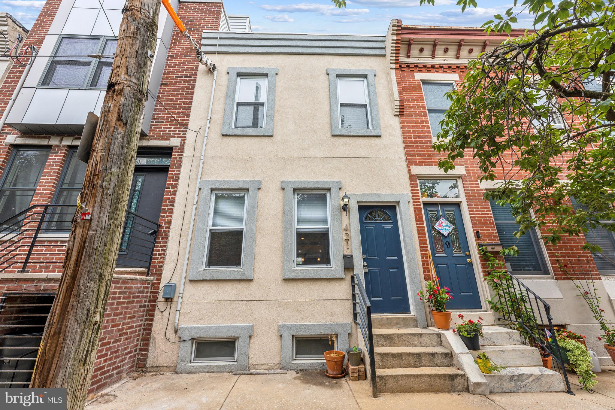 Check out this updated two bedroom, two bath home on a beautiful South Philadelphia block. Enter into a bright and spacious living / dining room with high ceilings, large windows, great light, and kitchen with butcher block breakfast bar. The kitchen features Shaker-style cabinets, granite countertops subway tile backsplash, and crisp white appliances. There's even a full bath on this level with stall shower and wood vanity. Upstairs, you’ll find two bedrooms, the front is the largest with two closest, recessed lighting as well as nice natural light. There's a spacious and updated hall bathroom with stackable washer and dryer. The unfinished basement is available for storage space. This fabulous location is a quick walk to BOK Bar, Dickinson Square Park, Target, Acme and so much more. Easy access to 95, the bridges, and public transit with multiple bus routes. Don’t miss this wonderful rental. Schedule your visit today!