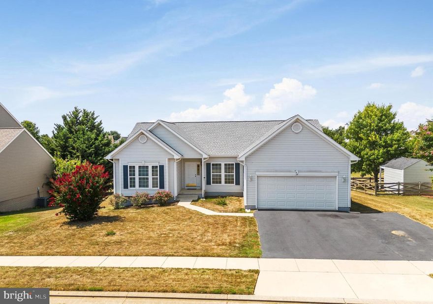 Welcome to this one-owner, single-level gem in Crosswinds! This well-maintained home features 3 bedrooms plus a versatile 4th room that can serve as an office or extra living space on the main level. Enjoy the convenience of 2 full bathrooms, with an additional rough-in for a future bath in the walkout basement. The open-concept kitchen and living room boasts vaulted ceilings and a cozy wood-burning fireplace. Recent upgrades include a new roof installed in 2018, new windows added about 3 years ago, and an HVAC system replaced in 2015. With a spacious layout and potential for expansion in the basement, this home offers flexibility to meet your needs. The large deck overlooks a serene community green space, perfect for relaxation. Located close to downtown Charles Town, this property is also ideal for commuters. Don’t miss out on this opportunity—it won’t last long!