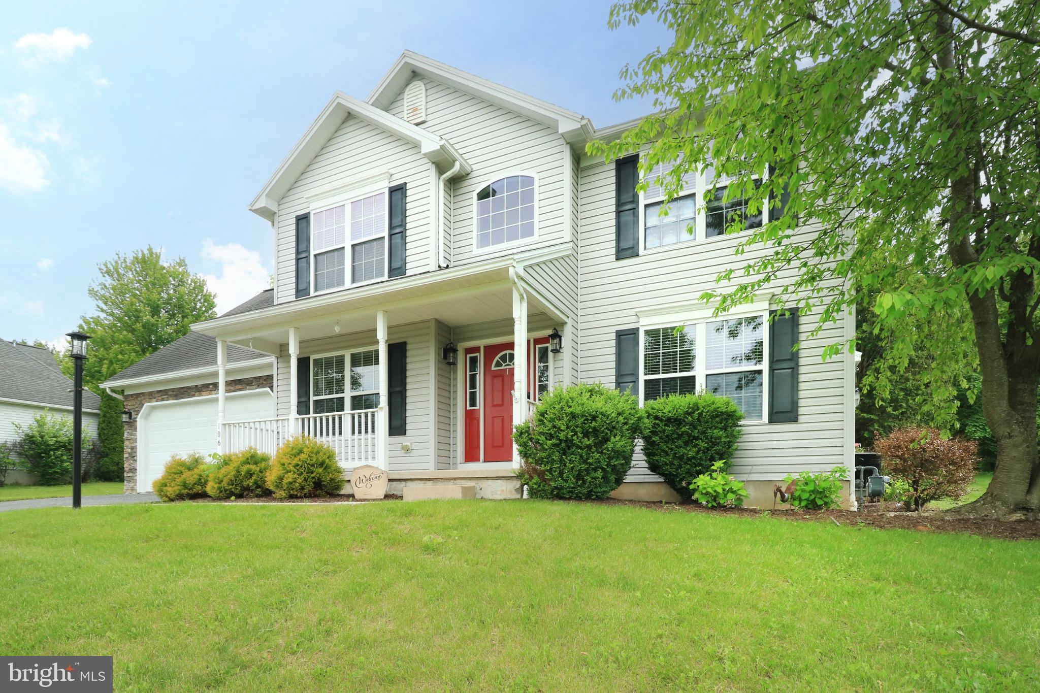 Welcome to this beautiful home nestled in the Burnham Farm Estates neighborhood! This spacious and light-filled property features luxury vinyl plank flooring throughout creating a sleek and cohesive aesthetic. Step into a bright two-story foyer that flows seamlessly into a formal dining room and an inviting eat-in kitchen equipped with stainless steel appliances, updated light fixtures, and abundant cabinetry. The kitchen opens to a cozy family room with a gas fireplace and large picture window. Step outside through sliding glass doors onto a rear patio that overlooks a tranquil, tree-lined backyard, an ideal setting for outdoor dining or quiet evenings. The main floor also offers a half bath, laundry room, and a private home office enhanced by elegant new French doors. Upstairs, the expansive primary suite boasts a large walk-in closet and a beautifully remodeled en-suite bathroom. Three additional spacious bedrooms, including one oversized room above the garage with its own walk-in closet and another full bathroom complete the second level. A full, unfinished basement is ready for your personal touch, offering excellent potential for a media room, gym, or recreation space. Situated on a picturesque 0.32-acre lot with breathtaking views of Purdue Mountain, this home combines peaceful surroundings with unmatched convenience just minutes to historic downtown Bellefonte, Penn State University, and I-99. Don’t miss this exceptional opportunity to own a move-in ready home in a prime location!