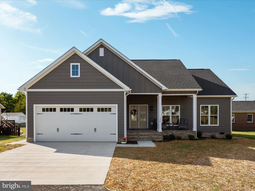 **** Builder has completed a 10x16 shed to match the house!    Plenty of storage options! New Custom Built, Beautiful One-Level Craftsman style home with approximately 1600 sq feet, sits on a quiet no-thru street. It is located within walking distance to Downtown Strasburg with lots of shopping/dining and events throughout the year!  You are close to the Town Park and Pool and there is NO HOA!  Less than 3 miles to Interstate 81 and less than 5 miles to Interstate 66! 

The LP Smart Siding Engineered Wood Siding is known for it's resistance to impact and moisture!  Stone foundation all the way around the home!  York Heat Pump comes with a 12 Year Equipment Warranty with WIFI Thermostat!  Motion sensor lights in front and rear of property.  Enjoy the 8x18  (each),  covered concrete flooring, front and back porch (back porch has a ceiling fan with remote).  The Oversized Garage with an 18ft Garage Door with plenty of room for additional storage, as well as a drain to catch the rain/snow from your vehicles. Floor and walls are finished and painted.  There is a Pedestrian Side Door to the garage as well.

Double front doors with privacy glass enters into the Living Room with Tray ceiling, custom beams and a ceiling fan with remote. You will appreciate the 10ft ceilings!   Enjoy the open concept living with beautiful laminate flooring throughout!   Both Bathrooms are tiled.  There is NO carpet.   The Kitchen is custom created and detailed oriented for your every need.  Stainless Appliances (downdraft Kitchen Aid stove in island), Quartz Countertops, Backsplash, Island with available seating, Custom upgraded cabinets with soft closed drawers, appliance garage, spice cabinets, & a special cabinet just for your mixer!  Under Counter and In-Counter special lighting.  

The Mudroom/Laundry Room is conveniently located off the garage.  There is a hook up for your washer and dryer and a custom built Farmhouse Hall Tree with plenty of storage opportunities!

The Primary Bedroom is on one side of the property and the 2 additional bedrooms and bath are on the other side of the home.   All Bedrooms have 9ft ceilings, and all have ceiling fans with remotes!  The Primary has a Tray Ceiling, wood shelving in the large walk in closet and a Barn Door that leads to the primary bath.  The primary bath has 2 sinks, custom tiled shower and a water closet.  

Custom Painting,  Custom Tile, Custom Trim Work, Recessed Lighting,  and numerous upgrades and finishes that you normally don't see with new construction. **** $2,000.00 lender credit when using preferred lender of builder****  The GPS is not working for this property.  If you use GPS, please enter 176 Virginia Street, or follow the directions: From Downtown Strasburg, travel East on Rt. 55/East King Street to Right onto Virginia Street.  Property is on the Right.