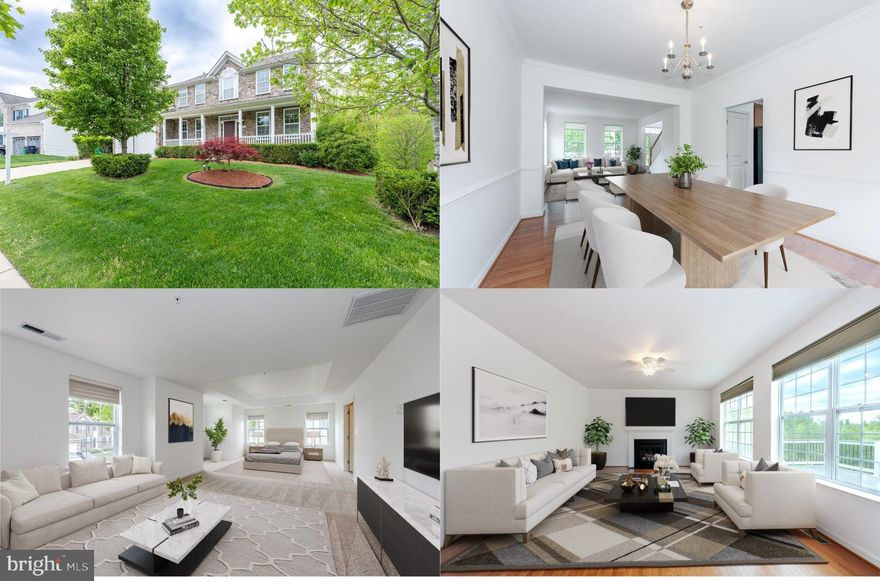 Prepare to be captivated by this exquisite 5 bedroom, 4.5 bath Colonial home thoughtfully designed across three beautifully finished levels and backing to protected woodlands for ultimate privacy! A tailored stone front with a charming front porch, 2-car finished garage with an epoxy floor and ample storage, a large deck, tiled patio, a secured pet enclosure, gardener’s shed, vibrant landscaping, lush lawn, raised garden bed, and a front and back in-ground irrigation system provide instant outdoor appeal. All exterior water is on a permitted submeter to save you money! Step inside to discover an open floor plan, gleaming hardwood floors, high ceilings,  crown moldings, and an abundance of windows that create a light and airy atmosphere.  A gourmet kitchen, sunroom, study, luxurious owner’s suite, and finished lower level create instant appeal, while fresh neutral paint, all new carpeting, and a whole house generator make it move-in ready, just step inside and fall in love! ****** A light filled two story foyer welcomes you, as rich hardwood flooring flows into the living room on the right that features crown molding and windows on two walls that fill the space with natural light. The adjoining dining room echoes these details and is accented with chair rail and a candelabra chandelier adding refined style. The heart of the home is a spacious gourmet kitchen that is a true chef’s delight featuring striking granite countertops, an abundance of 42” cabinetry, an extended island with a 5-burner gas cooktop, and dual 30" gas wall ovens. The kitchen opens to a spectacular sunroom with a soaring cathedral ceiling and walls of windows with serene, wooded views, and a sliding glass door granting access to the deck—seamlessly blending indoor and outdoor dining. Back inside, the family room beckons you to relax in front of a cozy fireplace, while the open atmosphere facilitates entertaining. A study with glass French doors that makes a perfect home office and a powder room complement the main level. ****** Ascend the stairs to the landing overlooking the foyer below and onward to the expansive primary suite boasting plush new carpet, a tray ceiling, walls of windows, dual walk-in closets, and a separate sitting area. The ensuite bath features a dual sink vanity, sumptuous jacuzzi tub with a water reheater, and a large walk-in double shower, all enhanced by spa toned tile with decorative inlay, the finest in personal pampering! Down the hall a junior suite enjoys a ensuite  bath, and two additional bright and cheerful bedrooms, all with new carpet, share easy access to the well-appointed hall bath. A large laundry room on this level includes front loading machines and shelving to ease daily tasks. ****** The light filled lower level recreation room with a granite topped wet bar and sliding glass doors to the patio and backyard is sure to be a popular destination for spending time with family and friends and simple relaxation. A versatile legal 5th bedroom and an additional full bath make a great guest or mother-in-law suite. A second laundry hookup on this level adds convenience. Two large unfinished rooms provide loads of storage space and room to expand, and the utility room that opens to the pet enclosure adds convenience completing the comfort and luxury of this amazing home. ****** All is in a tranquil setting that backs to woodlands that will never be developed ensuring privacy in a lovely community with a tot lot and dog parks. Commuters will appreciate the easy access to Branch Avenue, Route 301, I-495 and Joint Base Andrews, and everyone will enjoy all the nearby shopping, dining, entertainment choices, and parklands. If you’re looking for an exceptional residence built with beautiful design and quality upgrades in a stellar location, you have found it!