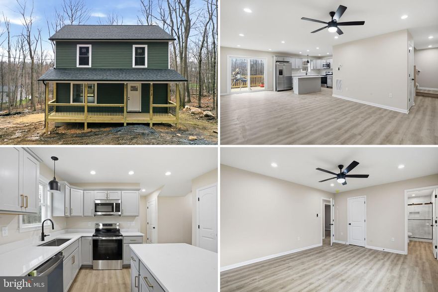 Brand-new construction in the Wilde Acres community of Frederick County, now offered with a $5,000 credit toward buyer closing costs with acceptable terms. This Colonial-style home offers approximately 1,512 finished square feet across three levels on a 0.25-acre lot.

The main level features an open-concept layout with luxury vinyl plank flooring, a well-appointed kitchen with pantry and upgraded countertops, dining area, family room, main-level laundry, and a convenient half bath.

Upstairs, the primary suite includes a walk-in closet and private full bath with double vanity and a walk-in shower.

Two additional bedrooms offer comfortable space, each with a closet, and are served by a second full bath.

The unfinished basement provides flexibility for future living space, storage, or a home gym. A covered front porch and a completed 10x10 rear deck extend the living space outdoors.

Located within a community with paved, HOA-maintained roads and low annual dues covering road maintenance, this home offers a balance of new construction, functional design, and a more private setting while still within a reasonable drive to Winchester and major commuter routes.