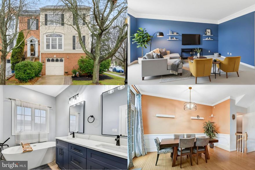 Beautiful end unit townhome in the sought-after South Riding community. The main level features a spacious living area, dining space, half bath, and a chef's kitchen designed for both everyday meals and entertaining. The large primary bedroom includes tray ceilings and a luxury ensuite bathroom with dual vanities, a soaking tub, and a separate shower. The additional two bedrooms upstairs are generously sized and offer comfort for family or guests. The fully finished walkout basement adds even more room to enjoy, complete with a large recreation area, a cozy fireplace, a bathroom, and a dedicated laundry room. The South Riding community provides pools, playgrounds, basketball courts, a community center, and trails. It is zoned for top-rated schools and is ideally located near commuter lots and public transportation, with convenient access to routes 50, 28, and 66. It is a smart choice for buyers seeking an easy commute to Northern Virginia and Washington DC.