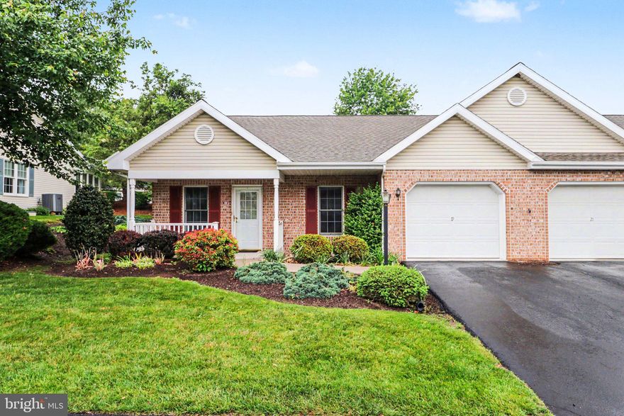 Enjoy easy one-floor living in the popular Bent Creek Crossing 55+ Community. Designed with comfort and convenience in mind, 19 Blue Mountain Vista offers an open floor plan with warm wood floors and a welcoming layout ideal for both everyday living and entertaining.
<br>
<br>
The kitchen features updated appliances and flows nicely into the main living spaces, where a gas fireplace adds comfort during the colder months. Just beyond, the bright 3-season room provides a peaceful place to relax, enjoy morning coffee, bird watching, and take in the natural backdrop of the yard and tree-line.
<br>
<br>
The primary bedroom includes a full bath and convenient first-floor laundry, while a second bedroom offers flexibility for guests, hobbies, or office space. As a bonus, an unfinished basement provides excellent storage and future possibilities.
<br>
<br>
Additional highlights include a one-car garage for car & bikes and a pedestrian-friendly neighborhood with a community center, all just minutes from grocery stores, restaurants, medical facilities, and everyday conveniences. 
<br>
<br>
Distance to Grocery: 1.3 miles | Restaurants:  1 mile | Bent Creek Community Center: 0.1 miles | Medical:  1 mile