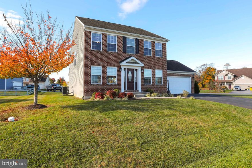 Beautiful brick front 3 bedroom, 3 1/2 bath colonial in Bridle Creek located minutes from I81 easy commuter location.  Convenient to shopping and restaurants.  This lovely home is open floor plan and awash with natural light.  There is a formal dining room, family room, breakfast area and large kitchen on the main level with powder room and large foyer.  Home features hardwood flooring, upgraded kitchen and deluxe primary bath.  The finished basement has several rooms that would make great home office, den, media room and large recreation room. There is a full bath on the lower level with walkout stairs to the large back yard on this amazing corner lot.