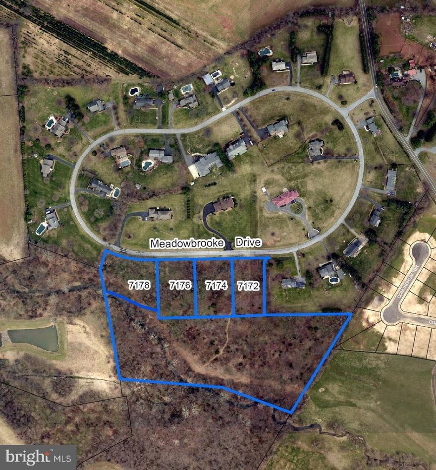 Rare opportunity, small subdivision Meadowbrooke, only lot for sale. 1 acre lot in the city of Frederick, well and public sewer. Backs to private wooded area and stream. Build your dream home with no HOA and secluded setting.