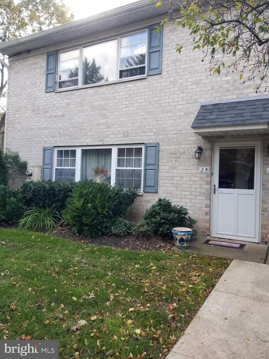 Butler Park community, First Floor, End Unit, features back patio, plantings to open space. Two Bedrooms and 2 Baths, Plus Bonus Room-Office, TV Room or Crafting Room! Lots of storage, ample closet space, Main Bedroom-Three Full Closets!  Laundry includes full size Washer and Dryer-As Is condition.  Well maintained property, large living room bright and sunny.  Community Pool and Clubhouse, assigned parking space in front of  property, guest parking also.  Walking distance to downtown Ambler, enjoy restaurants, shopping, Theater, and year round holiday events. Route 309, Penna. Turnpike, Septa Rail line within one mile. Condominium lifestyle, excellent location!