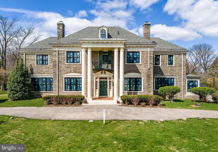 This one of a kind stone colonial estate is a blank canvas, ready for your own personal design choices & finishing touches. Offering open, airy spaces for living and entertaining, both indoors & out! Sitting on 2.73 acres of park-like grounds, this private property with gated circular drive and front entrance with Corinthian columns makes a dramatic first impression. Home highlights include 6-7 bedrooms, 4.3 baths, grand foyer with high ceilings & stunning staircase, and a great flow throughout the main floor. The first level features a bright and sunny living room with wood burning fireplace, large family room with handsome built-ins, wood burning fireplace, & French doors that open to the back patio, a formal dining room with an oversized bay window that overlooks the back yard, a small den that's an ideal space for an office or a second family room, kitchen with new appliances & adjoining breakfast room w/ side entrances to the driveway and side yard, convenient laundry area, and a formal powder room. The second floor includes 4 spacious bedrooms, 3 full bathrooms plus a primary suite that features a separate sitting area/dressing room and the primary ensuite. The third floor has 2 bedrooms, incredible closet & storage space. The finished basement is perfect for a recreation room or gym, has a fireplace, plenty of storage space, a half bath, and sauna. Beautiful patios and grounds create a wonderful setting for entertaining friends and family. A 3-car detached garage and private office with a separate entrance complete this magnificent estate. This home is located near Chestnut Hill's wonderful shops and restaurants, Allen's Lane Park, Mount Airy train station, public transportation and is an easy commute to Center City. Your new home awaits!