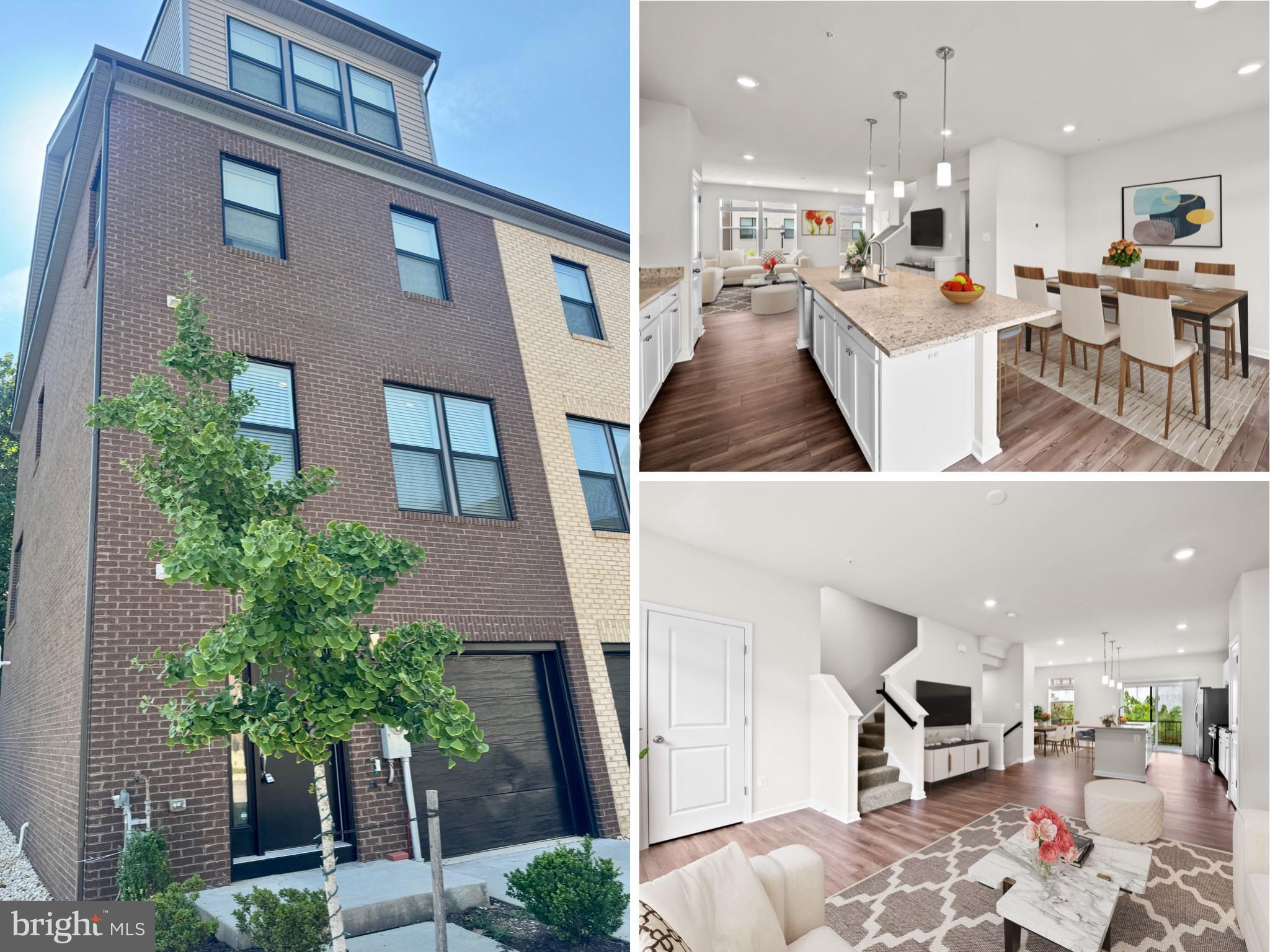 Welcome to 601 Mozart Way, a stunning 4-level end-of-group, 3-bedroom, 3-full, 1-half bath, 1-car garage & 1-car parking pad, nearly new townhome built by Lennar Homes in the Refinery Row community of Brewers Hill. $25K incentive to buy with little money out of pocket, 100% financing (no MIP) & no HOA dues for 1st 12 months when you use the preferred lender and title. (Entrance level family room could be 4th bedroom). Inside, enjoy wide-plank flooring, open-concept living, designer LED lighting, and a private rear deck. The modern chef's kitchen boasts shaker cabinets, granite countertops, an oversized island, and stainless steel appliances. Spacious bedrooms feature large walk-in closets, while the primary bath includes a double vanity, granite counters, and tile flooring. Just 5 minutes from I-95 and I-895, this prime location offers walking access to Starbucks, Volo Sport Courts, shops, restaurants, parks, and Johns Hopkins. Enjoy peace of mind with approximately six years remaining on the builder's structural warranty. Contact the listing agent for more information. Additionally, qualifies for the Johns Hopkins Live Near Your Work 5k grant! Other grants & incentives may be available! virtual staging.