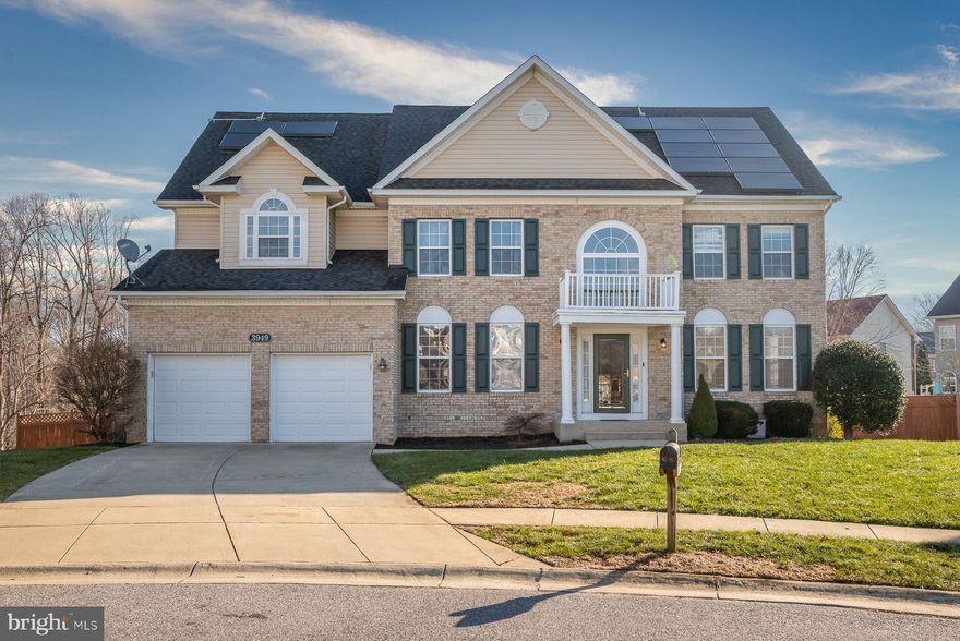 Property Overview - A truly move-in ready home. Amazing brick front home w/ close to 5000 sq ft on 3 lvls. Look no further!  easy commute to DC, N. VA, Andrews, Dahlgren and Pax River. This home features massive primary bedroom w/ sitting rrm, 2 walk ins & luxury bath, eat-in kitchen w/ 42" cabinets, formal LR/DR, 9' ceilings on 1st floor, stoned front fireplace, 4 bdrms total, 3.5 baths, current owners have converted a room in basement for use as an additional 5th bedroom. Fenced yard w/ 2 lvl deck. Enjoy neighborhood amenities - pool, tennis courts & club house. Recently installed solar panels are a great energy saver! This home is a real must see schedule your showing today!