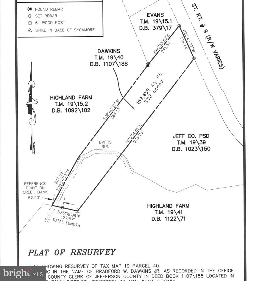 3.52 Acre lot located on Route 9 .   Great Mountain Views, good commuter location.  Leesburg Va. is about 24 miles away.  Survey  has been completed.   Seller Financing available