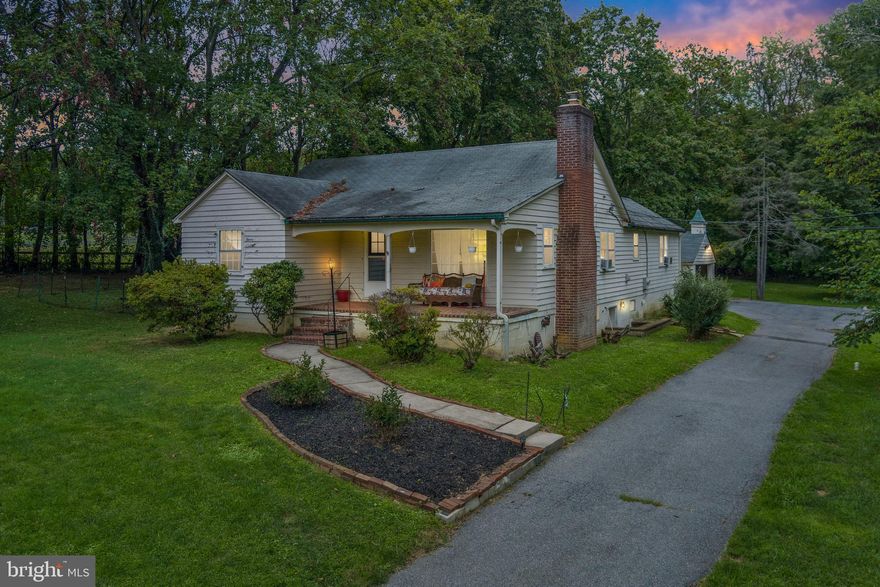 Adorable bungalow in Glyndon!  Fantastic lot with pastoral views and a stream surrounding the home.  Hardwood floors throughout.  Home needs updating but is loaded with potential.  Outside basement entrance for possible rental income.  Large amount of storage including an attic which could be finished for additional living space.  Loads of original charm and detail.  Two fireplaces, huge family room, and 2 full baths.   
Additional bedroom in lower level or private office space. Home has been rented in the past for $1900 a month. Easy drive to shopping, historic Main Street, 795, and Hunt Valley.