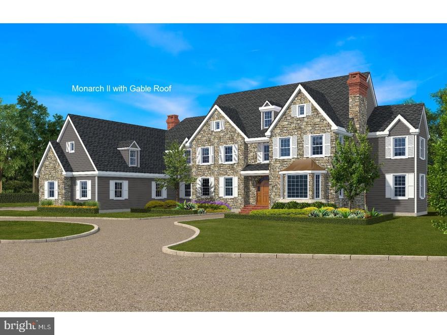 Estates on Whitehorse- This magnificent, stately home in Award Winning Tredyffrin-Easttown School District on 4 acres is available in two models- Monarch I offers 5600 Sq feet of luxurious living space while Monarch II offers 6150 Sq feet. Multiple options available to customize either model, including a hip or gable roof, optional entertainment package, and a brick or stone exterior paired with James Hardie siding (20+ colors to choose from). These models offer unparalleled luxury where even the most discerning buyer will not be disappointed! Master Suite with private foyer (Monarch II only), his and her walk-in closets, and stunning on-suite bathroom. Four additional bedrooms with one shared bathroom and two private bathrooms ; gourmet kitchen with custom cabinetry, 42" Refrig/Freezer, 36" five burner gas cooktop, Wall Oven, Microwave, and Dishwasher by Sub-Zero and Wolf, countertops are Level 5 Granite or comparable marble or quartz, and butler's pantry/wet bar; on-site finished hardwood flooring throughout first and second floors; office with built-in cabinetry/shelving; second floor laundry room with counter space and shelving; and so much more (spec sheet available upon request)! All of this while being only steps from EA and a short drive to Lancaster Avenue with it's array of magnificent dining and shopping options.  Please call today with any questions and to discuss your new dream home!