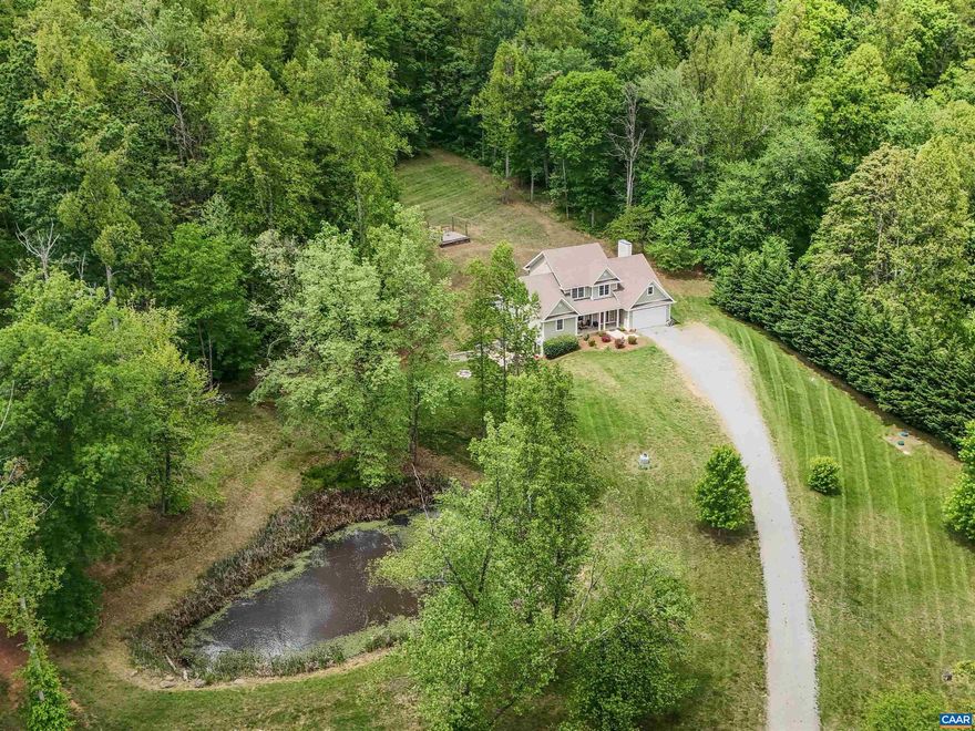 OPEN HOUSE THIS SUNDAY 1-3PM! This Beautiful property truly has it all! Just under 15 minutes to UVA and downtown Charlottesville, right off Route 29, this light-filled 4-bedroom home sits on a stunning 15-acre property complete with a pond, mountain views, trails and more?the perfect blend of peace and convenience. Inside, you?ll find a bright and open floor plan with generous space throughout, including walk-in closets, tons of storage options, and extra space in the full basement currently set up as a rec room and gym with additional plumbing already installed for future expansion. The home is thoughtfully designed for both everyday living and entertaining. Additionally, this property has been set up for potential income with a separate electric and water hookup site?ideal for a guesthouse, RV, or rental opportunity. This property has been well maintained with recent upgrades and is ready for its new owner! Division rights are available. Come see for yourself!,Wood Cabinets