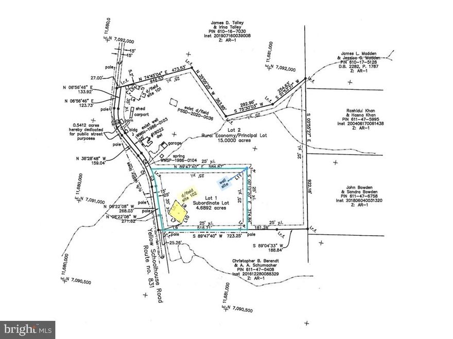 This wooded parcel gently slopes upward from Yellow Schoolhouse Road. The 4.69 acres has a county approved site for a four bedroom conventional septic system.  A recommended well site is located on the opposite side of the acreage. This is a prime location in Western Loudoun County with a lovely view of the surrounding fields and mountains.  Pick your building site and landscape to customize your view. Build chalet-style getaway or develop an estate -- the choice is yours!  This is a very private location conveniently located near shopping and restaurants in Round Hill and Purcellville in Loudoun County wine country.