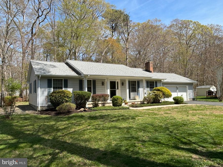 Immaculate home in move-in condition, fast settlement available.  Traditional floorplan. Wood floors are real hickory.Fireplace. Updated kitchen and baths.   Cathedral ceiling in sunroom.  on high well-drained lot located on the south end of Easton.  Exquisite cut-leaf maple in garden. Private backyard patio.  Oversize two-car garage . Pull down ladder to floored attic space. Detached storage building . Partially fenced yard.  Great situation for birdwatchers and gardeners.  Amenities of Easton nearby.