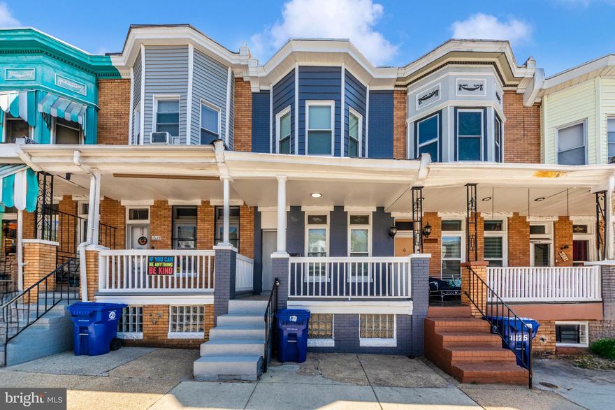Welcome home to this fully renovated porch-front rowhome that blends modern updates with timeless charm. Step inside to find stunning Luxury Vinyl Plank flooring flowing throughout the main level. The spacious living room offers the perfect place to relax or entertain, while the generous dining area provides ample space to host dinner parties and gatherings. The beautifully updated kitchen features granite countertops, stainless steel appliances, and plenty of cabinet and prep space for all your culinary adventures. A convenient main-level powder room adds to the home's functionality. Upstairs, the large primary bedroom is filled with natural light thanks to a charming bay window. Two additional bedrooms and a full bath with a tub/shower combo complete the upper level—ideal for unwinding after a long day. The finished lower level provides flexible space for a second living area, playroom, or home office. Outside, the fully fenced backyard is perfect for summer BBQs, play, or relaxing evenings under the stars. All this, just minutes from Route 40, Route 1, Mondawmin Mall, and Druid Hill Park. Don’t miss this move-in ready gem!
