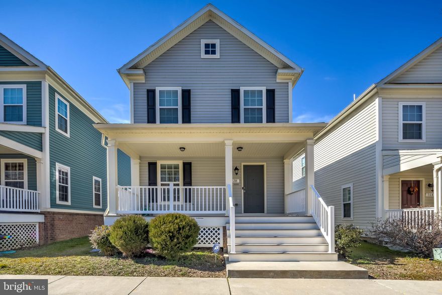 A front porch welcomes you to this Renaissance Square home! The 4 bedroom, 3.5 bath Colonial offers an open floor plan.  It has been nicely maintained and updated by the original owners, including updated wood floors on the main level and stairs. Enter the spacious living room and proceed to the dining area and an eat-in kitchen with breakfast bar. Lots of natural light! 3 bedrooms and 2 full baths on the 2nd level include a master bedroom with private bath.  There is a fully finished lower level with a family room, 4th bedroom and full bath. Enjoy the convenience of the oversized, two car detached garage! Great location on a quiet street just a short trip away from shopping, I95, 695 and the MARC station.