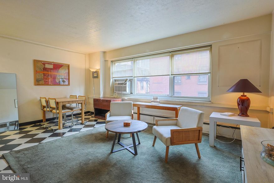 Don't miss this fantastic 1 bed, 1 bath, 663 sq ft unit on the 4th floor of the 2101 Cooperative!  Featuring a large, open sunlit living area, bright kitchen with ample cabinet space and and spacious bedroom, this unit awaits your special touch to make it your own.  Full hall bathroom with tub and tons of storage space complete this unit.   2101 Cooperative is Philadelphia's first cooperative, centrally located in Center City Philadelphia, in the city's premier Rittenhouse Square neighborhood on the corner of 21st and Walnut! 2101 Coop has 24-hour Security & Doorman, On-Site Management & Maintenance, Amazing Rooftop Garden and Sun Deck with breathtaking views, Laundry Facilities, Bike Rooms, a Guest Suite and VALET PARKING available for $90 per month, THE MONTHLY FEE INCLUDES ALMOST EVERYTHING: All Utilities including electric, heat, air conditioning, water & basic cable, All Real Estate Taxes & Maintenance Package. 2 Cats, a caged bird and fish allowed. Nominal real estate transfer tax & no title ins.   required.  CASH SALES ONLY.  No Renting.   Experience the ability to walk out your door to first class, 4-star restaurants, fabulous shopping & all the conveniences of this sought-after neighborhood.