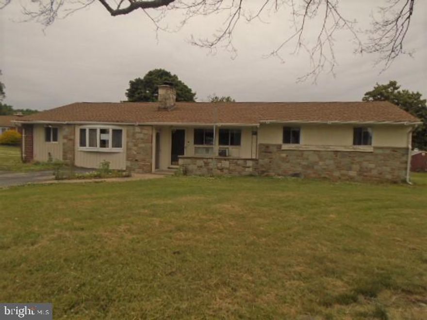 Spacious Rancher sitting on .75 acres is waiting for a new home owner. Open floor plan on main level.  Living room has wood burning fireplace. Dining room off kitchen . Huge family room . Main level laundry area . This home features 2 bedrooms and 2 full baths.  Full size basement is unfinished and would make a nice rec room. Deck off dining room leads to deck . Huge back yard has 2 sheds. Nice size driveway for off street parking. Close to Schools, Parks and shopping. Easy access to rt 40, 95 and 695. Agents please read agent remarks for contract details and view documents on this listing. Opens to investors 6.8