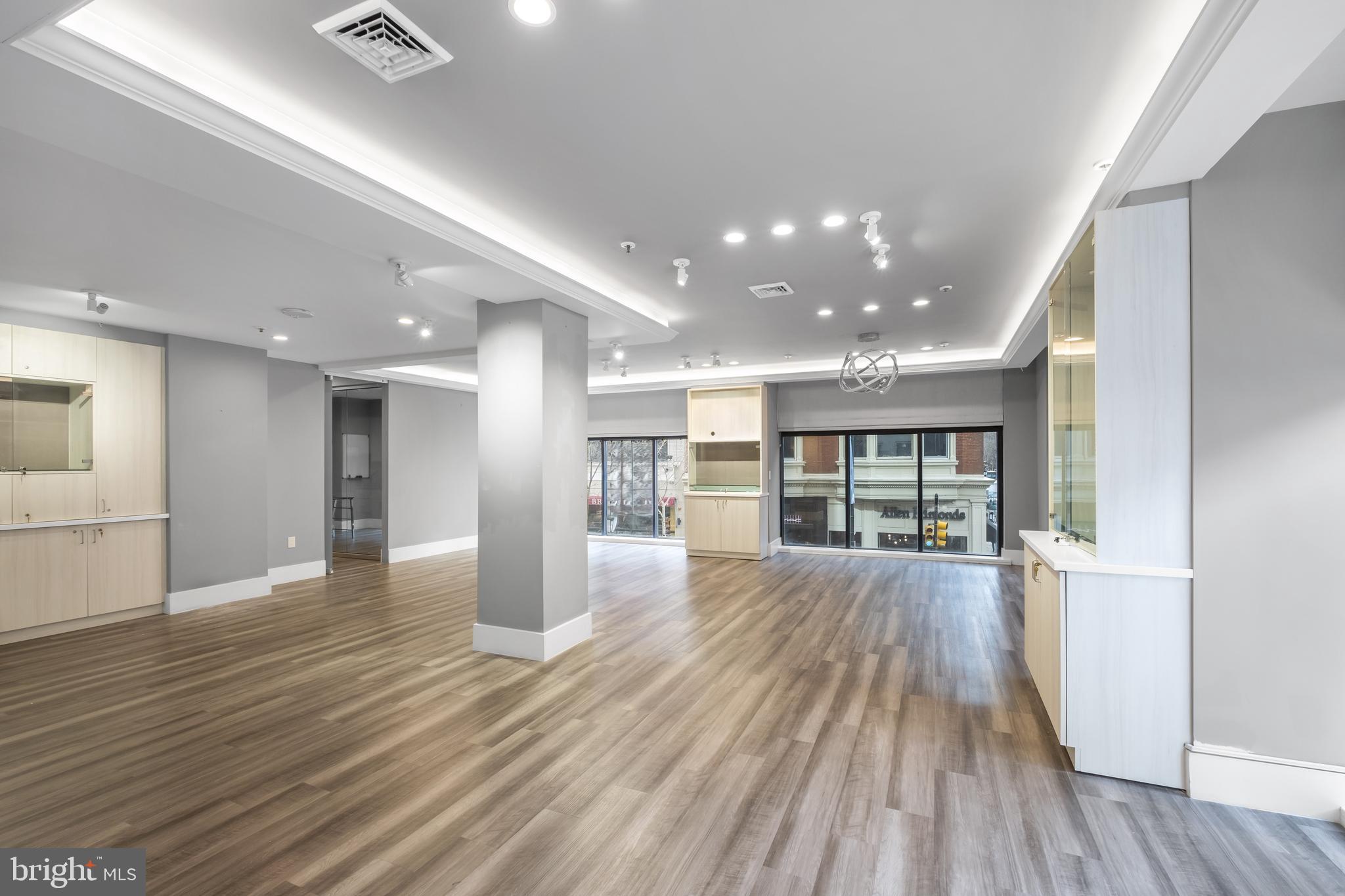 Prime Corner Commercial Space in the Heart of Rittenhouse – 1737 Chestnut St
When visibility, prestige, and a prime location matter, this 2,000 sq. ft. corner commercial space at 1737 Chestnut St is an opportunity you can’t afford to miss. Situated at one of the busiest intersections in Philadelphia’s Central Business District and just steps from Rittenhouse Square, this elevated office and retail space is designed for success.
With over 30 feet of expansive windows and southern and western exposure, your business will enjoy exceptional natural light and high visibility, ensuring a commanding presence in this vibrant commercial hub.
Inside, a versatile layout provides the perfect balance of open-concept work areas and private office spaces, along with a break room/kitchenette for added convenience. Whether you're looking to create a collaborative workspace, showroom, or client-focused office, this space adapts effortlessly to your needs.
Accessibility is seamless with both elevator and direct stair access, offering convenience for employees and clients alike.
Don’t miss this rare opportunity to establish your business in one of the most sought-after locations in Philadelphia. Schedule a viewing today and take your business to the next level!