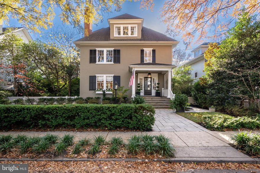 This Murray Hill masterpiece is a 5-bedroom, 4 bathroom home that was originally built in 1913 and underwent a complete custom renovation a few years ago. Situated on a double lot on one of the most desirable streets in Annapolis. It blends formal sophistication with modern luxuries including an elevator! Offering rare private driveway,  a two-car garage with separate storage room. Featuring over 7,000 sq ft,  state-of-the-art custom kitchen with two dishwashers, first and second floor laundry rooms, electric window blinds, screened-in-porch, a fully fenced yard, irrigation system, mature landscaping, two fireplaces, high ceilings, crown and dental molding, custom cabinetry throughout, two zones of HVAC, full service security system with cameras. Generous primary suite with fireplace, his and hers closets, marble shower and dual vanities. 
This property is a one of a kind and must see.