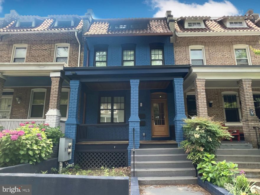 Renovated from top to bottom by architect/owner. 1920's classic Washington, DC rowhome. This stunning home has 4 Bedrooms and 3.5 Baths on the upper floors with a separate 2 Bedroom and 1 Bathroom in-law/au pair suite on the lower level with separate entrance. The large light-filled living room opens to a dining area and access to the gourmet kitchen with center island. The entire back wall opens to a balcony with stairs leading down to the lower patio and off street parking. The primary suite encompasses the entire top floor with its own balcony, two walk-in closets, sitting area, and spa-like bath. This Mount Pleasant location is convenient to Metro, Target, grocery stores and quaint coffee shops and cafes.