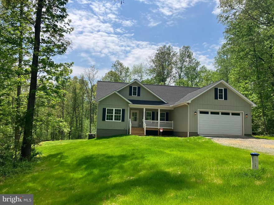New home under construction but ready very soon just minutes off Rt.29 in the Reva area of Culpeper. Agent is the owner/builder. Three bedroom 2 bath home with 2 car garage and an unfinished basement with rough in bathroom and bedroom windows for future expansion. The septic system is designed for a 3 bedroom home and/or up to 6 occupants.  Well built and thought out 152 8 sq. ft. split floor plan with an open great room and a vaulted ceiling with the laundry room on the main level. Many upgrades include custom cabinets, tiled walk-in shower with glass door, granite counter tops, upgraded fixtures, stainless steel appliances, recessed lighting and luxury vinyl flooring. Nice lot on 5.01 acres. Cable does run on Reva Road but would need to be verified by the future owner.
Photos will be added as house is completed.