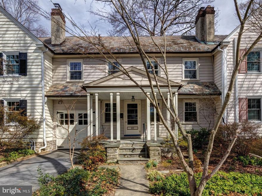 **Offers due by noon 3/14 
A rare offering, 8107 Eastern Avenue is one of the “triples” on this sought-after street in Old Wyndmoor. This home built around 1930 has been enjoyed by the same family for nearly 50 years. Don’t let its interior placement fool you - it is pleasantly spacious inside! Approximately 1840 square feet on two floors with additional storage in the attic, basement, and garage. The garage was converted to a workshop space to make room for a first-floor full bath. The private driveway allows for off-street parking. Enter the home under the cover of a charming slate porch into the gracious living room with a gas fireplace flanked by bookshelves and mantle. The spacious and bright dining room with an expansive sliding glass door leads to a large deck for dining that overlooks a fully fenced courtyard garden. Descend a few steps from the deck to a brick paver patio bordered by a variety of perennial planting beds. This space is truly magical year-round. The back patio space can also be accessed from the laundry area that is adjacent to the kitchen. The funky kitchen has a wonderful view of the garden and gets great light, has a breakfast bar, and is just waiting for your personal touch. A full bath and access to the basement is off the kitchen. On the second floor, there are four bedrooms and an updated full bath. This bath was tastefully renovated and features a heated tile floor and a large stall shower. Pull down stairs lead to a large attic for storage. Hardwood floors throughout and all of the original doors and trim remain. Anderson replacement windows throughout the home. There is plenty of storage in the basement. Updated electrical wiring. This location cannot be beaten - a few blocks from restaurants, bars, and coffee in the heart of Wyndmoor. A park with tennis and a playground is at the end of the block and a short walk to 3 other parks. Walk to shops, dining, and recreation in Chestnut Hill, close to two regional rail stations. Enjoy living in a close-knit neighborhood in the sought-after Springfield Township School District.