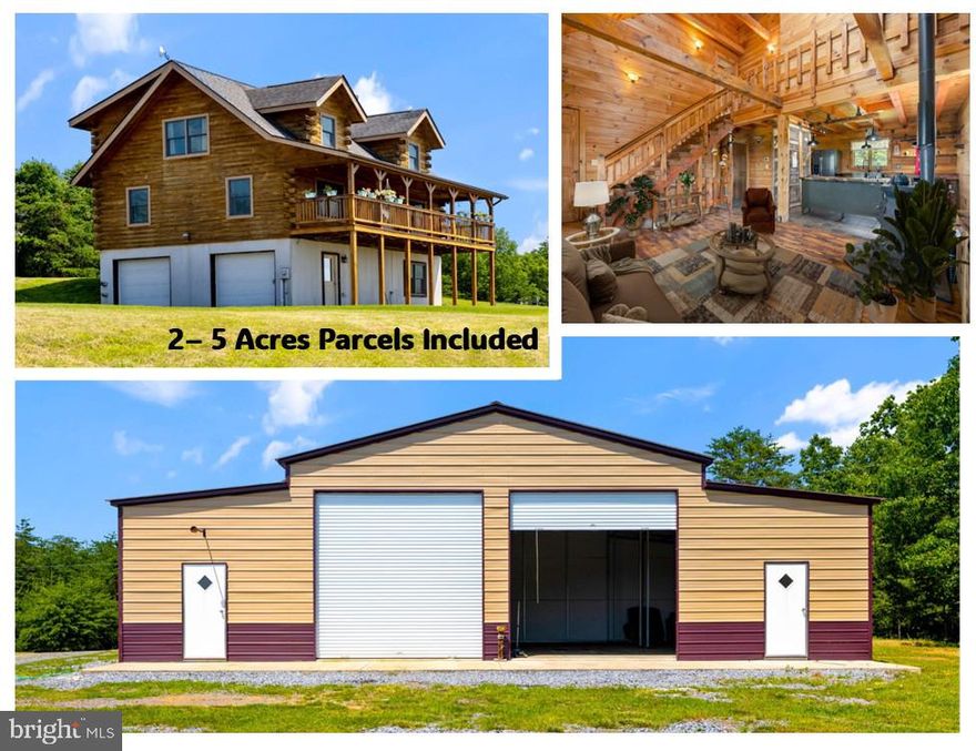 Available once again—excellent value meets a rare second chance.  Are you looking for a vacation home or a place to homestead? Tucked away on a beautiful (2) 5-acre parcels, this 1980 sq ft log cabin offers the perfect blend of rustic charm and thoughtful design. The open-concept living space is filled with natural light and accentuated by vaulted ceilings, creating a warm and inviting atmosphere.
The kitchen stands out with its creative setup, featuring a retrofitted double galvanized washbasins and a dry goods pantry with a sliding barn door—adding both function and character in a way that’s anything but ordinary.
Step outside to take in the expansive pastoral views from the covered porch—an ideal spot for morning coffee or sunset unwinding. Outbuildings include a 54′ × 36′ metal workshop with a reinforced bay prepped for a future car lift, a 20′ × 30′ barn suited for farm life or storage, a dog run, and a fully fenced vegetable garden ready for your green thumb.
Whether you’re building your dream homestead or looking for a peaceful retreat with room to grow, this property offers possibilities as wide as the views. Schedule your private tour today and see the potential awaiting you.