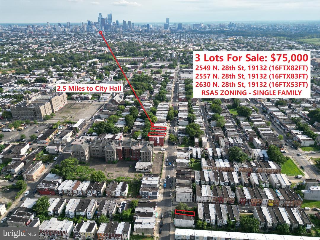 (3) Lot Package Deal on 28th St & Huntingdon St, Philadelphia 19132
2549 N 28th St, Philadelphia PA 19132 (16 Ft X 82 Ft)
2557 N 28th St, Philadelphia PA 19132 (16 Ft X 83 Ft)
2630 N 28th St, Philadelphia PA 19132 (16 Ft X 53 Ft)
All zoned RSA5, can build (3) single family homes by right.
Clear Title, motivated seller.
Each lot can be sold $12,500 Each but would prefer to sell package.