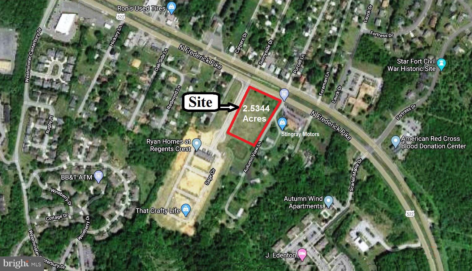 2.5344 Acres, Zoned B-2 General Business Office, Retail, Auto Dealers, Restaurants, Gas Service Stations, Sports (small area in rear is zoned RP)
Site was also approved under the old regulations for storm water and is currently grandfathered as long as the current bond is in place. This is a tremendous amount of savings
Access from North Frederick Pike, Autumn View Lane and Driveway on right side of property
Minutes from downtown Winchester, Winchester Medical Center, VA Bypass 37, I-81
On major commuter route
