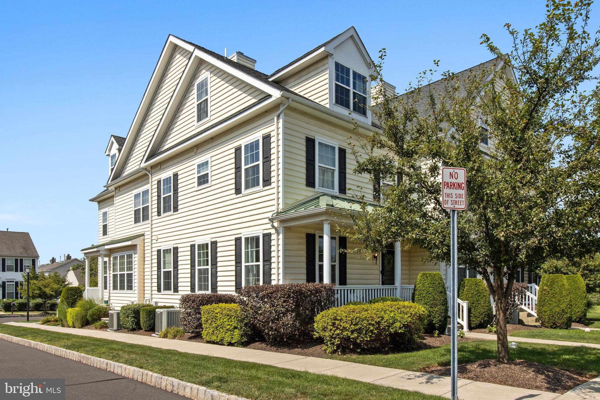 Finally, the one you've been searching for all this time! Don't miss this meticulously cared-for 3BR/2.1 bath multi-plex townhouse. LOCATION! LOCATION! LOCATION! This one has it all! Desirable Bedminster Hunt beauty in the Pennridge School District. As you walk up you are greeted by a cozy front porch. Enter into the open concept living area, all recently updated with modern colors and flooring. So many windows bring in all of the natural sunlight. On cloudy days, there is an abundance of recessed lighting. White galley kitchen with upgrades made in 2019, boasts modern SS appliances, including a brand new LG French door refrigerator w/water & ice in the door, new beveled subway tile, and dark contrasting granite. The spacious 2-tier island seats 4 or more. Aside from the many cabinets, there is also a sizeable pantry to add to storage. The powder room with decorative shiplap completes the first floor. Off of the second floor hallway are the first 2 bedrooms. The primary bedroom with 2 large walk-in closets also has plenty of windows, and a primary bath. Second bedroom, now being used as a nursery, is next to the second full-bath with tub. Both tub and shower with white ceramic tile for the timeless look. The next staircase up takes you to a huge 3rd floor bedroom, which can be used as an office, playroom, family room, quiet space. Let your imagination run with it. But that's not all! There is a fully finished basement that will make another fabulous gathering spot for your guests or family. The laundry room is also located in the basement with plenty of area for shelving and storage. Hot water heater replaced in 2019. New flooring in living area (2019), kitchen upgrades (2019), updated staircase (2019). And you will feel like you're on vacation every day. This community boasts common area ammenities within walking distance. Tennis, basketball, playground, and an amazing patio . with tables and chairs and BarBQ. Move-in ready! Don't wait!