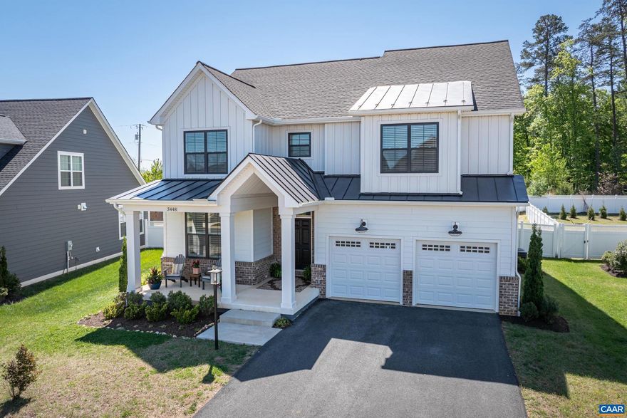 Gorgeous home in like-new condition without the wait and priced competitively against new construction! Features include solar panels, a HUGE level fully fenced private backyard, enlarged dining area, and more upgrades!  The open floor plan blends functionality, space and style. The great room features a coffered ceiling with a cozy gas fireplace and flows seamlessly into the stylish kitchen with granite countertops, large island, stainless appliances with an adjacent walk-in pantry. The study is perfect as an office or a guest suite as the adjacent bathroom was upgraded to a full bath. Upstairs you will find a luxurious primary en-suite,  spacious laundry room,  3 bedrooms with one used as BONUS family room with hardwood floors overlooking the Southwest Mountains.  A hall bath with double vanities is perfect for family and guests. Relax on the expansive covered front porch or the covered back porch overlooking the large backyard waiting for your creative ideas - garden, patio, play space! Community amenities include pool, fitness center, clubhouse, tennis/pickleball/basketball courts, playground, dog park, and trash pickup. All within easy access to Hollymead Town Center, NGIC, CHO, North Fork Discovery Park, & downtown Cville!,Granite Counter,Maple Cabinets,Fireplace in Great Room