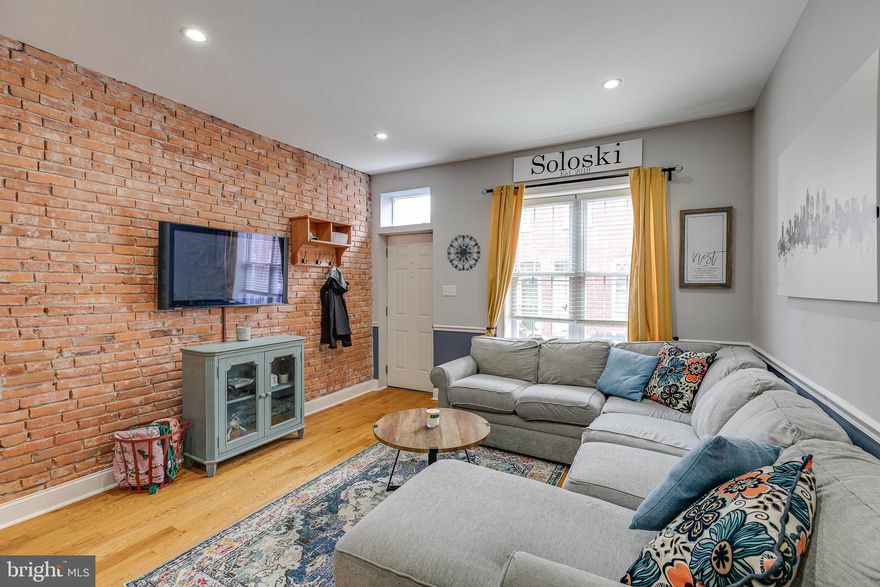 Absolutely lovely home on a quiet and rare cul-de-sac street in the highly desirable Fairmount neighborhood! This two story home features exposed brick through two levels, wide plank hardwood floors, a new kitchen and newly updated finished basement. It all starts as you walk in and are greeted by the open floor plan, nice living room with gorgeous exposed brick, and recessed lighting. The living room leads to the dining area with a breezeway window for fresh air and natural light! The dining room flows into the newly renovated kitchen with elegant cabinetry with crown molding, beautiful granite countertops, stainless steel appliances including a gas stove/range, french door refrigerator, built-in microwave, and dishwasher. The kitchen leads you to an extremely large and spacious back yard, perfect for outdoor grilling and entertaining. The kitchen offers access the finished basement with newly laid modern tiling, which is well suited as an office space, exercise room or den! In the back of the basement you will find tremendous storage as well as utilities and washer/dryer. Upstairs on the second floor beautiful exposed brick and hardwood floors continue! The back bedroom features 3 windows, a reach-in closet and enough space for a dresser and a small office desk! The full bathroom features classic subway tile shower enclosure, modern floor tiling and a newer double vanity as well as a wooden accent wall! The front bedroom is large and currently has a king size bed, exposed brick, a large reach-in closet and tall ceiling height! Within minutes of amazing Fairmount Park trails this home is a Biker's paradise with a Bike score of 92! This home is near the Girard Avenue commercial corridor as well as the great shops on Fairmount Ave! Easy access to Kelly drive and I-76 as well as the Philadelphia Zoo and Aldis! Schedule your showing today! All square footage numbers are approximate and should be verified by the buyer.  It is the responsibility of the buyer to verify real estate taxes.