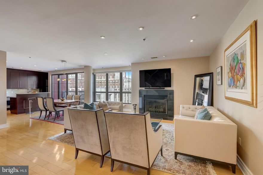 Stunning 3-bedroom, 2.5-bathroom condo in boutique building with underground secure parking!   Luxury living on the top floor overlooking the nationally historic Welcome Park and views of the Ben Franklin Bridge. Only four other units share this floor ensuring privacy and exclusivity. Enter into the foyer with a large coat closet, convenient half bath and a spacious storage room. The open concept living space offers hardwood floors throughout, recessed lighting and a gas fireplace. This space seamlessly flows into the designated dining area, complemented by modern fixtures and the kitchen is a chef's dream, featuring stone countertops, a center island with barstool seating, Wolf oven and gas range, stainless steel Asko dishwasher, and a paneled Sub-Zero fridge and freezer. Your private balcony (amazing place to watch fireworks from Penn’s Landing) completes this space. Venture to the second level, where three generously sized bedrooms await, each adorned with oversized windows and ample closet space with built-ins. The hallway bathroom is elegantly appointed with a fully tiled bath/shower combo and a vanity with under-sink storage. For added convenience, a stacked Maytag washer and dryer are in the hallway. The primary suite is sun soaked in natural light and boasts two walk-in closets with custom built-ins. The primary bath exudes luxury with marble tiled floors, shower surround, marble countertops, double vanity with storage, and a luxurious soaking tub. A large linen closet completes this space, providing ample storage. This condo has convenient amenities such as a deeded parking space included in the sale, and a climate-controlled storage unit in the basement. The Moravian also offers doorman/concierge service and a fobbed access security system. This prime location is nestled between Society Hill and Old City neighborhoods and just steps from some of the best restaurants and shops in Philadelphia, multiple historic sites, museums, public transportation and convenient to major highways.  The nearby I-95 Cap Project is under construction now. A $329 million dollar park project which will connect Center City to the waterfront and an 11.5 acre park featuring green space, play area, RiverRink, a cafe and more.