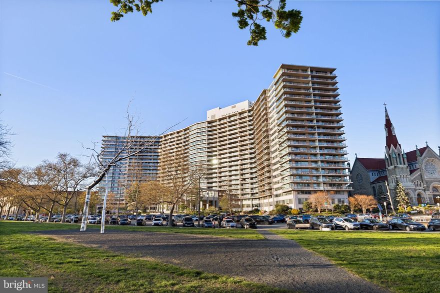 Views, views, and more views from every room! Rare opportunity to own a light-filled, Art Museum facing 1 bedroom residence in The Philadelphian. Unit 15C42 sits on over 1,200 sq ft and has one of the best, unobstructed views of the Philadelphia Museum of Art, River, Boat Houses, and Skyline from an extra-long 30-foot balcony. Enter the front door into the open concept floor plan with a spacious living and dining room that flows into the tastefully updated kitchen complete with tons of cabinet space and newer appliances. A full wall of windows with sliders takes you out to the uniquely curved balcony, which makes for the perfect outdoor living room with multiple views and multiple seating areas. On either side of the entryway, you will find a conveniently located coat closet and a sizable laundry closet with additional storage space. The bedroom is spacious with plenty of room for a king bed, a sitting area, and a huge walk-in closet. The modern tile bathroom, which has an extra-large shower and great under-sink storage,  is located just outside of the bedroom and across from a hall closet, which is perfect for linens and additional storage. This freshly painted unit sits just steps from the elevator for added convenience. If you're looking for a full-service building, this is where you want to live. The Philadelphian features underground parking by availability at an extra fee, indoor and outdoor pools, a fitness center, 24-hour doorman and front desk service, a private shuttle into Center City 6 days a week, and all utilities included in the condo fee. The business corridor in the building features Little Pete's restaurant, Klein's Market, a hairdresser, a physical therapy office, a bank, and many more amenities. This perfect Art Museum location is also near Whole Foods, CVS, and all of the fabulous Fairmount Avenue restaurants.  Also prepared to be wowed by the newly completed renovation of the exterior fountain as well as the lobby with multiple seating areas.