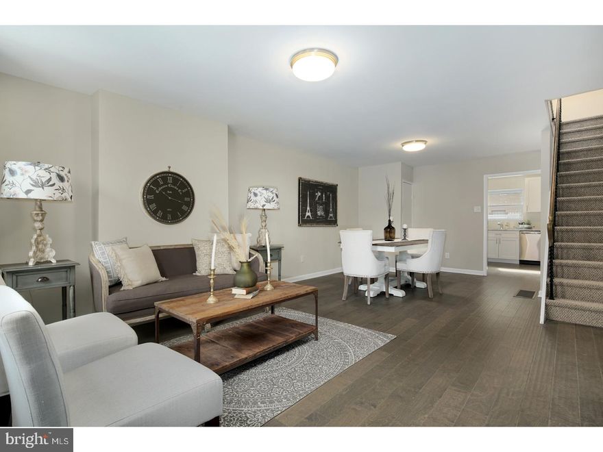 "Call Jim Onesti for Details" Super Chic renovated home at a HOT location. This gorgeous home is priced well with all the right amenities and finishes. The new kitchen has amazing stone counters, stainless steel appliances with counter depth LUX fridge, and crisp new cabinets. Hardwood floors, large rear yard, designer fixtures and the right color pallets make this home a show piece. The tiled bathroom has lots of space a great tile and fixture choices. The bedrooms are spacious and have great closet space and tons of natural light. The open living room and dining area make the house feel very spacious and can accommodate extra large furniture arrangements. Nice woodwork and style throughout. bonus room in the lower level and lots of storage. washer and dryer hookups included. Fresh, clean, new and style filled. great home just one block from Broad street and the subway.!! lots of cool eateries and gourmet food shops within 2 blocks.