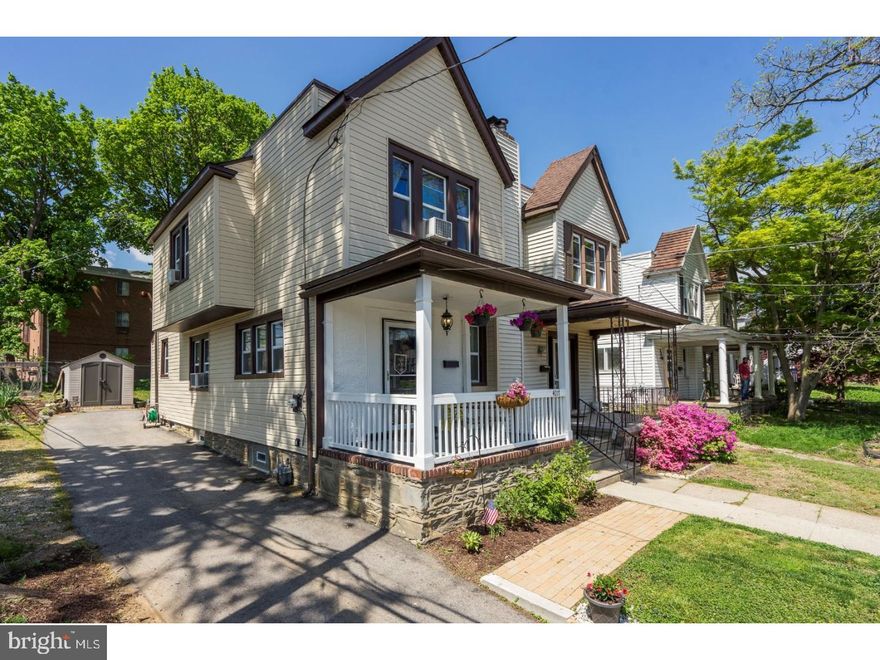 Welcome to this updated and spacious 3 bedroom, 1 bath twin home on a quiet street in Drexel Hill. Take a moment to enjoy the breeze or a cup of coffee on the front covered porch. Keep the elements at bay as you step onto the slate entry and into the large living room with ceiling fan & light.  Both the LR and DR have new flooring.  Enjoy holiday meals in the light-filled DR which has a charming alcove, new wainscoting, chair-rail and coat closet. The roomy eat-in kitchen was renovated and has a gas range, DW, ample cabinetry, LED lighting and ceramic tile flooring.  On the second floor, find the spacious main bedroom which has a large double closet, plus two more good-sized bedrooms, an updated hall bath with tub surround, tile floor and linen closet. The walk-out basement is partially finished, has new LED lighting and is warm and cozy thanks to new insulation and new block windows.  The basement also offers additional storage space as well as a separate laundry and workbench area.  This home has a new long driveway which makes parking a breeze.  Take a step outside the kitchen door and enjoy a new patio ready for summer dining, a new 9x15 storage shed and a good sized yard with a "caged" vegetable garden. This home has both new siding (2018) and a new roof (2017), as well as insulated tilt-in windows throughout and has benefited from regular upgrades and maintenance.  The new homeowner can move right in and enjoy. Will it be you?  Sellers are motivated. Submit your offer today.