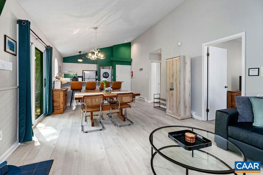 If you're looking for a sweet spot overlooking the golf course, this top floor Tanners Ridge getaway is for you! Inside this tastefully renovated and decorated 2 br/2 ba condo with vaulted ceilings, enjoy attractive laminate wood flooring throughout, along with updated kitchen and laundry appliances. Granite counters in the kitchen and bathrooms; the primary bedroom has its own private bathroom. A cozy fireplace in the great room is the perfect spot to lounge and relax after a day on the slopes (the condo association provides the firewood). Open up the sliding glass door to the deck and let in the cool mountain air. Fabulously fast fiber internet from Firefly for telework and streaming. Sold furnished and ready for you and your guests to enjoy!,Granite Counter,Fireplace in Great Room