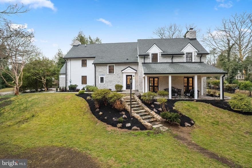 Professional photos coming 3/1. Welcome to 296 S. Aberdeen Ave, for buyers wanting that perfect walk to Wayne location you will not want to miss this Pennsylvania Farmhouse colonial that has been fully renovated with every attention to detail. This 3692sq ft home built in 1920 boasts 4 bedroom 3 1/2 baths plus a bonus finished attic space. The home has been fully renovated including new windows, roof, gutters, plumbing and electric. You will welcome your guests into the beautiful foyer/sitting room with deep sill windows and gorgeous French doors that lead to the flagstone patio.  Enjoy a cozy evening by the fire as you enter the stepdown family room flanked with  built in bookcases and 3 sets of beautiful French doors where 2 sets lead to the back flagstone patio and the 3rd set lead to the front covered porch where you can spend your evenings relaxing after a long day at work.  Get ready to be wowed by the beautiful kitchen with a large center island, ample cabinet space, and a professional grade range with a custom decorative hood.  The dining area is complete with a wet bar and wine refrigerator to make entertaining effortless.  Upstairs you will find the primary suite with a large walk-through closet complete with custom shelving and drawers.  The primary bath is a luxurious retreat with a multi jet shower, double vanity, and a large soaking tub. The second floor is complete with laundry and 3 more generous size bedrooms one with an ensuite bathroom and the other 2 share a generous size hall bathroom with a double vanity and shower.  You won’t want to miss the floating stairs to the attic bonus space with an abundant of natural light perfect for an office or a playroom. This home sits on a ½ acre and has a 2-car attached garage.  All walkable to downtown Wayne shops, restaurants, and public transportation.  You will not want to miss the opportunity to live in this beautifully renovated home.