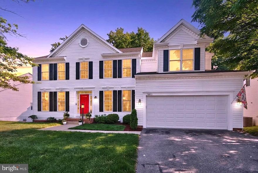 Welcome to this beautifully updated 4-bedroom, 3.5-bath single-family home, perfectly positioned on a spacious 11,900 sq ft lot in the highly sought-after Villages at Wellington community. Enter the inviting foyer that opens to formal living and dining rooms accented by crown molding, custom trim, and abundant natural light throughout. The gourmet kitchen, complete with rich wood cabinetry and recessed lighting, features an upgraded GE refrigerator (2023), gas cooktop with wall oven, a large center island with bar seating, and a sun-filled breakfast area ideal for both everyday living and entertaining. Just beyond, the impressive family room showcases soaring two-story ceilings, expansive windows framing peaceful greenery views, and a cozy gas fireplace with a striking stone surround, creating a warm yet dramatic gathering space. A private main-level study offers the perfect flex space for a home office, library, or craft room, while a nearby powder room and laundry room with newer GE washer and dryer (2023) add everyday convenience. Upstairs, retreat to the spacious owner’s suite featuring vaulted ceilings, a walk-in closet, bonus sitting area, and a well-appointed en-suite bath with a dual sink vanity, relaxing garden tub, and tiled walk-in shower. Three additional generously sized bedrooms, each offering ample closet space, share a full bath with a tub/shower combo and overhead skylight that fills the space with natural light. The walkout lower level expands the living space with a versatile rec room and full bath, ideal for guests, kids’ playroom, or additional lounging area, with direct access to the backyard. A fully equipped theater room elevates the home experience with a 128” screen, Sony 4K projector, Denon 8K AV receiver, surround sound system, three leather reclining seats, over 300 DVDs, a popcorn machine, and a mini fridge, all of which convey for effortless entertainment. Step outside to a wooded rear yard where mature trees create a peaceful backdrop and ample shade for outdoor relaxation. The attached two-car garage, featuring a new garage door (2023), provides parking for up to four vehicles. Recent updates include refinished hardwood floors (2026), new carpet on the stairs, living room, and basement (2026), fresh interior paint throughout (2026), refreshed theater room (2022), and HVAC (2021). Assumable VA loan with an interest rate of 3.375% offers potential for HUGE savings if assumed by qualified VA buyers! Residents also enjoy a low HOA with access to a clubhouse, pool, tennis courts, and playgrounds. Ideally located within close proximity to Laurel Town Center with countless shopping, dining and entertainment options, including ALDI, Starbucks, Regal Movie Theater and more—don’t miss this!