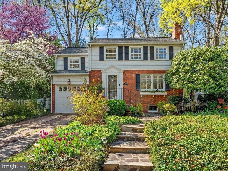 Nestled on an oversized lot in the picturesque Beverley Hills neighborhood of Alexandria City, this charming home at 3306 Old Dominion Blvd offers the perfect blend of comfort and style. Walk past the blooming azaleas and peonies and up to the front door of this sweet colonial that features gleaming hardwood floors, custom built-ins and crown molding. A wood-burning fireplace and tons of natural light adorns the living room. The gorgeously updated kitchen offers shaker cabinets, marble countertops and backsplash, stainless steel appliances, and great storage in the walk-in pantry (or convert to a powder room that's already plumbed!). Enjoy the versatile sunroom which makes a comfortable sitting room or even a home office space while overlooking the lush backyard. Upstairs, find 3 bedrooms, including a spacious primary bedroom, and 2 updated bathrooms. Enjoy the gorgeous upstairs deck which overlooks the huge and private backyard, and the one car garage and driveway for easy parking. This home has the perfect flow for entertaining indoors or outside!  Set on a lush 1/4 acre lot, this backyard is a gardener's paradise with seasonal blooms, mature trees, and plenty of space to make it your own. Early Spring you will love the hundreds of daffodils covering the backyard, and the Cherry blossom in the front yard. Enjoy watching the most amazing birds,  Dogwoods, azaleas, roses, peonies, hydrangeas, and tulips bloom throughout the year, making this home incredibly special and vibrant all year long. Enjoy the stone patio built for dining and grilling, play in the elevated lawn, and explore the wooded grounds. This almost 12K square foot lot offers endless possibilities for expansion of the existing home or additional outdoor rooms. You will love the proximity to Beverley Park, affectionately known as “The Pit”. Beverley Hills is one of Alexandria’s most sought-after neighborhoods due to its established homes, stunning landscaping, and distance to Washington, DC. Move in ready with new systems (HVAC 2021, Water Heater 2021, all appliances have been replaced in the last 4 years). Welcome Home!