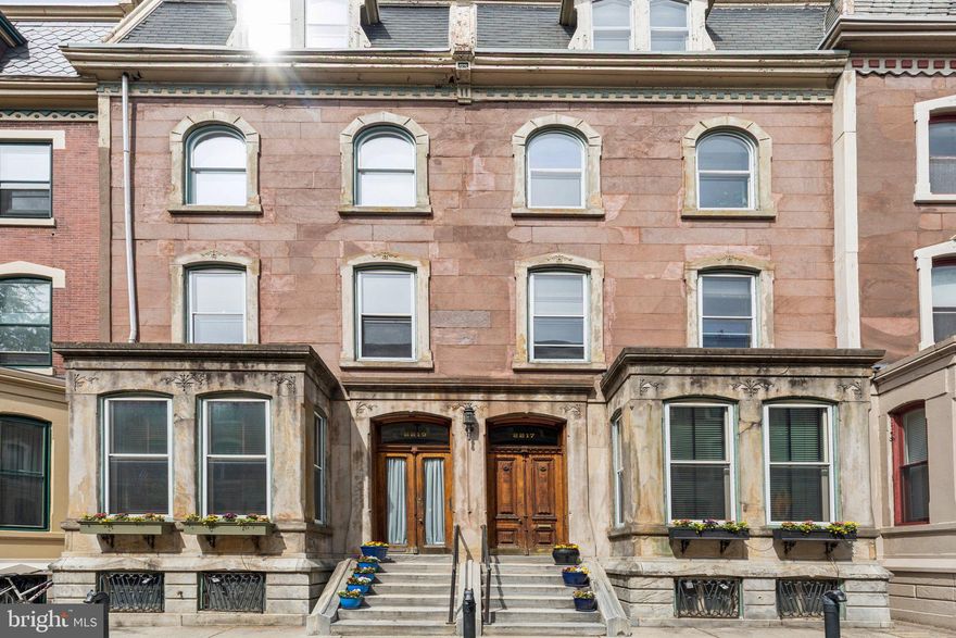 Welcome to 2217-19 Delancey Place in the heart of the Fitler Square neighborhood. Two gilded age mansions on the 2200 block of Delancey Place were masterfully combined to create six unique residences. Number 6, a bi level home on the third and fourth floors of 2217 is impressive. Featuring a wide open and generous living room area with a wood burning fireplace, expansive dining area and a half bath along with a galley kitchen with stone counter tops and SS appliances all bathed in glorious natural light from the North and South facing exposures. The second level features two large bedrooms each with its own en suite bathroom. The primary bedroom on the North side has a walk-in closet and the second bedroom on the South side a full wall of beautiful custom built-in closets. The oversized landing between the bedrooms is large enough for a den or office space. Original oak floors, some with mahogany banding, throughout. The buildings’ basement features additional storage. This home is within walking distance to University of Pennsylvania, HUP, CHOP, Drexel University and Amtrak's 30th Street Station. Just around the corner from Fitler Square and three blocks to Rittenhouse Square, as well as local parks, Michelin starred restaurants like Friday Saturday Sunday and Her Place Supper Club, coffee shops such as Mr Rabbit Coffee and Rival Brothers as well as tennis courts, Schuylkill Banks Trail, dog park and public transportation. Easy access to 76, 676, 95, and PHL. Broker and licensee make no representations as to the accuracy of square footage which should be verified by the Buyer and or Buyer's agent.