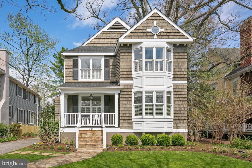 Welcome to 3611 Thornapple Street! Located on one of the most charming and desirable streets in Chevy Chase, this Nantucket-style shingled house makes you feel at home as soon as you walk in the front door. With new white oak hardwood floors, brand new kitchen countertops, a recently installed gas fireplace, and a back yard that has doubled in size, you can really relax and enjoy the home. Entertain friends on the back deck, host a dinner party in the dining room, or simply enjoy chatting with family as you cook next to the breakfast nook. Upstairs, there are four bedrooms with high vaulted ceilings, with the master bedroom's bay windows overlooking the trees lining Thornapple Street. The other three medium-sized bedrooms are perfect for kid bedrooms, a nursery, or a study, depending on your needs. The large basement-- which includes a finished bathroom and shower-- is a perfect playroom with plenty of space for storage or could even be used as additional fifth bedroom. Finally, convenience is at your doorstep. Walk only one block to get your groceries at the Brookville Market, have dinner at one of the neighborhood restaurants, or simply get your dry cleaning done. Enjoy the outdoors by going to one of the many local parks. Meadowbrook Stables and downtown Bethesda are both just over a mile away so you have access to urban and rural life as you please. Highly rated public and private schools are nearby. Living here will make your life fun and easy!